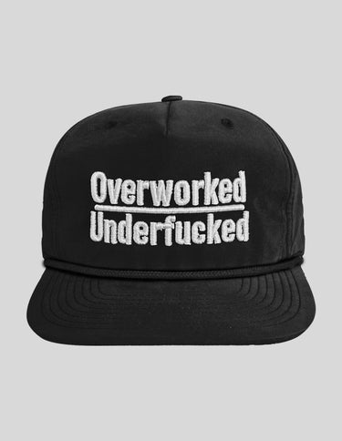 Overworked Puff Embroidery Cotton/Nylon Rope Hat - Greater Half